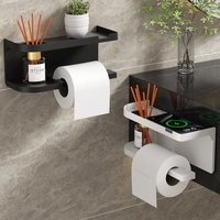 Sturdy Wall Mounted Toilet Paper Holder with Shelf and Drawer Bathroom Organizer for Home Hotel and Apartment Use