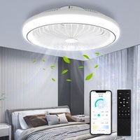 LED Bladeless Ceiling Fan Light Remote Control Dimmable Quiet Powerful Airflow for Living Room Bedroom Home Decor image 4