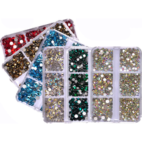 6Girds Box SS4-SS16 Colorful Non Hotfix Rhinestones Flatback Glue On Ornament Decorations Glass Crystals Nail Art Adhesive Stone