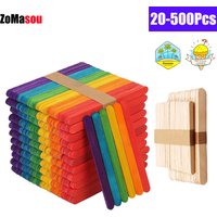 20/100/500Pcs Ice Cream Popsicle Sticks Natural Wooden Sticks Ice Cream Spoon Hand Crafts Art Ice Cream Lolly Kitchen Cake Tools