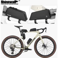 Rhinowalk Bicycle Frame Bag Waterproof 1L Riding Top Tube Pack Saddlebag Screw or Straps Install Fit MTB Road Bike Bikepacking