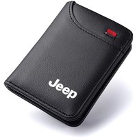 Genuine Leather Mini Credit Card Wallet Portable Small Purse for Jeep Renegade Wrangler Grand Cherokee Compass Auto Accessory