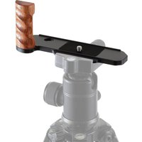 Metal Hand Grip L-Shape Baseplate Mount for Nikon FM2,Quick Release Aluminum Alloy Plate for Arca,Lightweight Wooden Side Handle