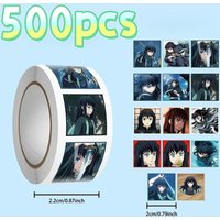 500Pcs Demon Slayer Tokitou Muichirou Anime Sticker Roll, Cool Multi-Pose Scene Character Decals for Laptop, Journal & DIY Decor