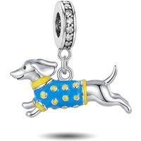 925 Sterling Silver Conch Penguin Hot Air Balloon Blue Series Charm Pendant for Bracelets DIY Women's High Quality Fine Jewelry
