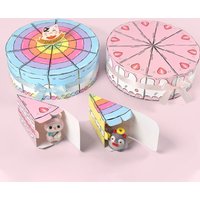 10PCS Eco-friendly Paper Triangular Cake Shaped Gift Box DIY Combination Party Gift Packing Box Cartoon Candy Box Dessert