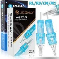 JCONLY Tattoo Cartridge Needle 20pcs EMALLA Sterilized Tattoo Needle RL RS CM M1 Cartridges for Makeup Tattoo Machine Pen Supply