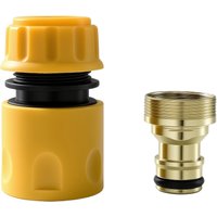 2Pcs Yellow Faucet to Garden Hose Quick Connector Standard Internal Thread Leakproof Universal Sink Hose Adapter Durable Coupler