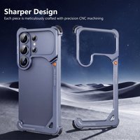 Oatsbasf Metal Phone Case for Samsung Galaxy S26 Ultra " 9 " Shape Phone Cover with 180° Adjustable Kickstand Shock-Proof Bumper