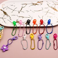 25PCS Random Mixed Color Enamel Bead Lobster Clasp Key Chain Charms DIY Phone Lanyard Wallet Doll Hanging Ornament Accessories