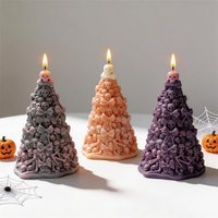 Halloween Bowknot Skull Tree Silicone Mold Skeleton Soy Wax Candle Mold Resin Plaster Mould for Haunted House Prop Decor Gift