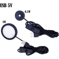 USB LED Mini Spotlight 5V Round Surface Mount Cabinet Display Showcase Small Light Ceiling Light Spotlight Home Use with Switch