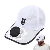 AliExpress NONE USB Fan Hat Solar Powered Sun Hat With Fan Breathable Mesh UV Protection Baseball Beach Hat With Cooling Fan Cycling Caps unisex