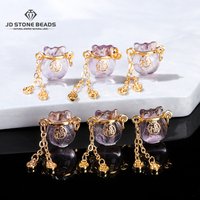 1 Pc Natural Amethyst Lucky Bag Chinese Fu Character Copper Buckle Pendant For Jewelry Making Diy Necklace Bracelet Accessroy