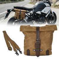 Vintage Canvas Motorrad-Satteltasche, Roll-Top-Seitentasche, wasserdicht, abnehmbarer, verstellbarer Schultergurt für BMW R1200GS F800GS