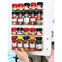 1/3PCSNo-Punch Spice Rack Storage Plastic Storage with 3.5cm Hooks No-Punch Paste Neatly Storing Spice Bottles for Kitchen Use