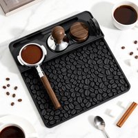 Espresso Tamping Mat, Professional Silicone Barista Station with Tool Slots, Compatible with Portafilters, Heat Resistant Mat