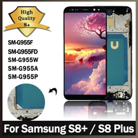 TFT Quality For Samsung S8 Plus S8+ LCD G950 G950F G955fd G955F G955 Display Touch panel Digitizer With Frame