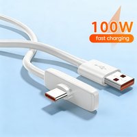 100W USB To Type C Mobile Game Elbow Fast Charging Data Cable for Huawei Xiaomi Phone Charging Cable