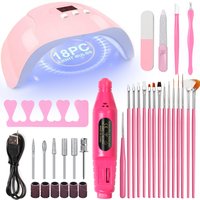 LINMANDA 3 Sets Different Nail Art Kits Starter Kit Nail Art Gadgets with Nail Polisher U V Lamp Home Salon Gift for Beginners