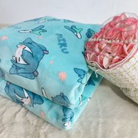 Cartoon Hatsune Miku Double Sided Milk Velvet Blanket Quilt Comfortably Soft Thickened Fuzzy Sheet Adorable Cartoon Print Gift