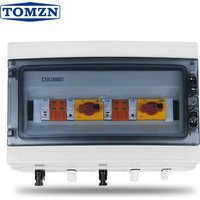 TOMZN Solar photovoltaic PV Combiner Box With Lightning Protection 2 input 2 out 1000VDC Fuse MCB SPD Waterproof Box IP65 18ways