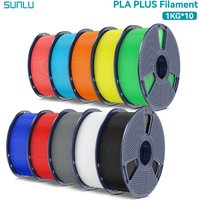 SUNLU Pla Plus 3D Filament 1.75mm Neatly Wound High Toughness Multicolor Plastic PLA+ Filaments for Most FDM 3D Printer 10KG