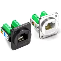 RJ45 USB Network Cable Panel Socket D-type Metal CAT5E/6/7 Solderless Network Module Connector Shielded Network Cable Extender