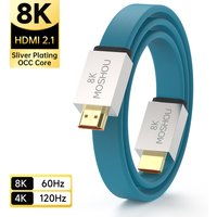 Câble HDMI 2.1 MOSHOU 48 Gbps 8K@60Hz 4K@120Hz Cordon HDMI ultra haute vitesse HDCP 2.2 & 2.3 HDR 10 EARC pour Dolby Vision Atmos