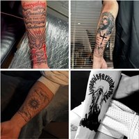 The Cross of Jesus Temporary Tattoos Biblical Text Tattoo Body Art Waterproof long-Lasting Fake Tattoo Sticker for Women Men