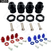 4PCS Aluminum Alloy Hex Adapter 12mm To 17mm Wheel Hex Hubs Adapter Extension Conversion Nuts for 1/10 RC Car Upgrade 1/8 Tires