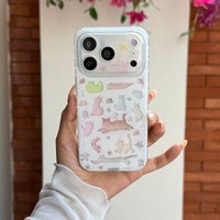 Color Cute Cartoon Cat Phone Case For Apple iPhone 17 Pro 16 15 14 Pro Max Protective Cover Fashion Shockproof Cases For iPhone