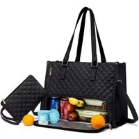 2 In1 Lunch Tote Bag for Women Shoulder Laptop Bag Large Capacity with Insulated Compartment Outdoor Multifunctional Picnic Bags