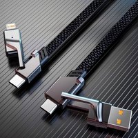 Phone Fast Charging Cable 2IN1 USB-A Type-C Data cord for iPhone Samsung Huawei Xiaomi Pad Multi Port USB-C USB-L Braid Cable