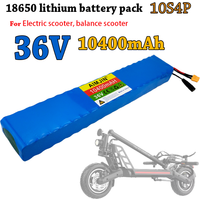 Rechargeable 36V 10400mAh 10S4P Lithium Battery Pack Built-in BMS Protection High Power for 42V Scooter Stable Power Supply