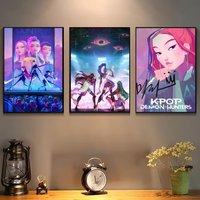 KPop Demon Hunters Poster For Self-adhesive Art Waterproof Paper Sticker Coffee House Bar Room Wall Decor