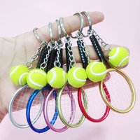 Tennis Balls Competition Souvenirs Keychain Creativity Emulate Pendent Collection Car Key Holder Accessories Gift for Friends