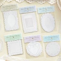 10Pcs PET Lace Frame Stickers - White Hollow Border Decals for Journal Scrapbook DIY Decor