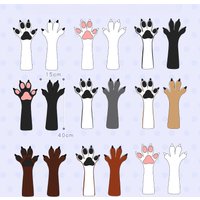 Furry beast claws gloves four finger elastic close fitting for cosplay kig series