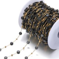 1M Stainless Steel 18k PVD Gold Beads Crystal Glass Chains DIY for DIY Jewelry Making Necklace Findings Earrings Accessories