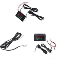 581C Digital Thermometer with Waterproof Metal Probe Dual Display Easy Wiring Plastic