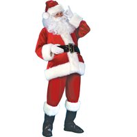 Weihnachtsmann-Kostüm, Weihnachten, komplettes Anzieh-Outfit für Erwachsene, Weihnachtsmann-Anzug mit Hut, Herren-Cosplay-Kostüme, 7 Stück