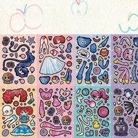 8PCS Hot Game Poppy Playtimes Series Clothing Change Sticker Kawaii Cartoon Character Creativity Printing DIY Sticker Gift