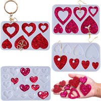 Heart Series Earrings Silicone Mold DIY Love Pendant Necklace Keychain Epoxy Resin Molds Valentine's Day Decor Craft Gifts
