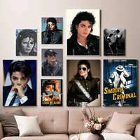Singer M-Michael Jackson Poster High Quality Print Poster Waterproof Wall Movie Posters For Living Bedroom Retro Room Decor Gift