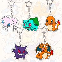 Gengar Charizard Acrylic Keychain Bulbasaur School Bag Simple Pendant Decoration Surrounding Accessories Collect Keyring Gift
