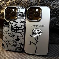Funny meme Trollface Phone Case For iPhone 17 16e 16 15 14 13 12 11 mini Pro Max X XR XSMAX 8 7 Air Plus Anti Fall Matte
