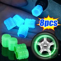 Glow-in-the-Dark Car Valve Stem Caps Universal Plastic Waterproof Fluorescent Green/ Blue Auto Motorcycle Bike Tire Valve Covers