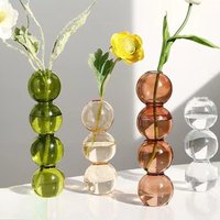 Nordic Colorful Glass Vase Hydroponic Flower Plant Arrangement Bubble Vase Creative Home Living Room Desktop Decoration
