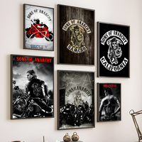 S-Sons Of A-Anarchy Crime Movie Poster Sticky Wall Art Printing Waterproof Home Living Bed Room Bar Hallway Aesthetic Decor